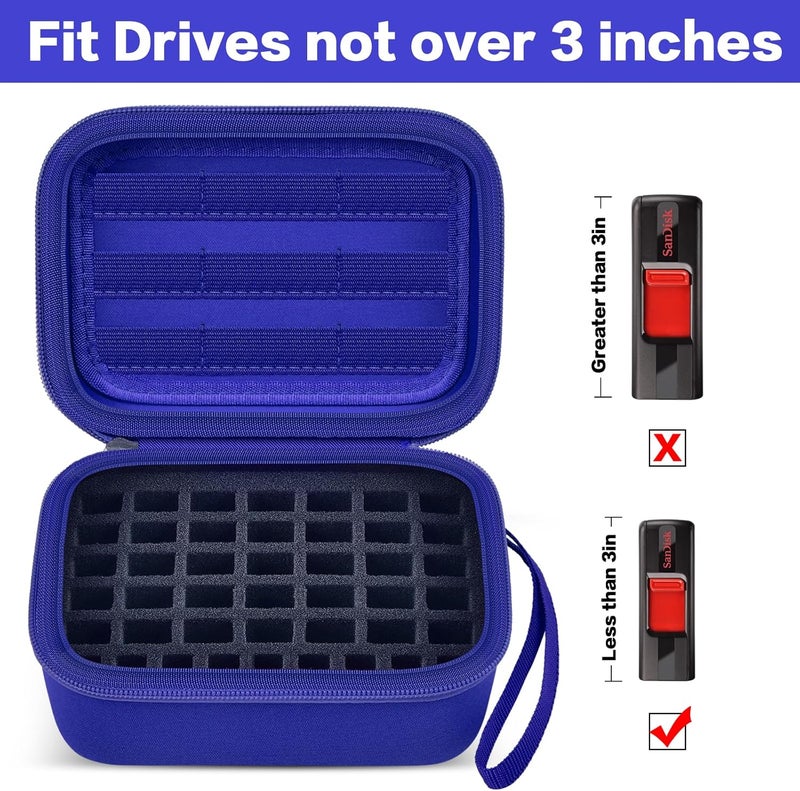 Comecase USB Flash Drive Case, Thumb Drive, Memory Card SD SDXC SDHC Card Holder Organizer, Electronic Accessories Storage Bag for SanDisk/SamData/Samsung/TOPESEL/Memory Stick/YubiKey - Blue(Box Only) - Image 2